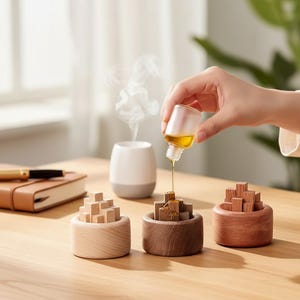 Verspreider van etherische olie van natuurlijk hout, passieve aromatherapie zonder water, geurdecor thuiskantoor