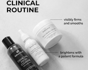 ReKora Pure Charcoal Cleanser, Brightening Serum, Skin Firming Cream Bundle
