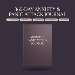 Diario stampabile per ansia e attacchi di panico: tracker dell'umore per 365 giorni, registro degli attacchi di panico, strategie di gestione, senza data, facile da usare.