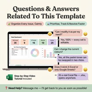 Peut inclure: Un mod&egrave;le de tableau de bord num&eacute;rique affich&eacute; sur un &eacute;cran d'ordinateur portable, pr&eacute;sentant un Real Dashboard avec des mesures de suivi des probl&egrave;mes, un graphique en secteurs et un histogramme. Des bulles de texte contiennent des questions et r&eacute;ponses.