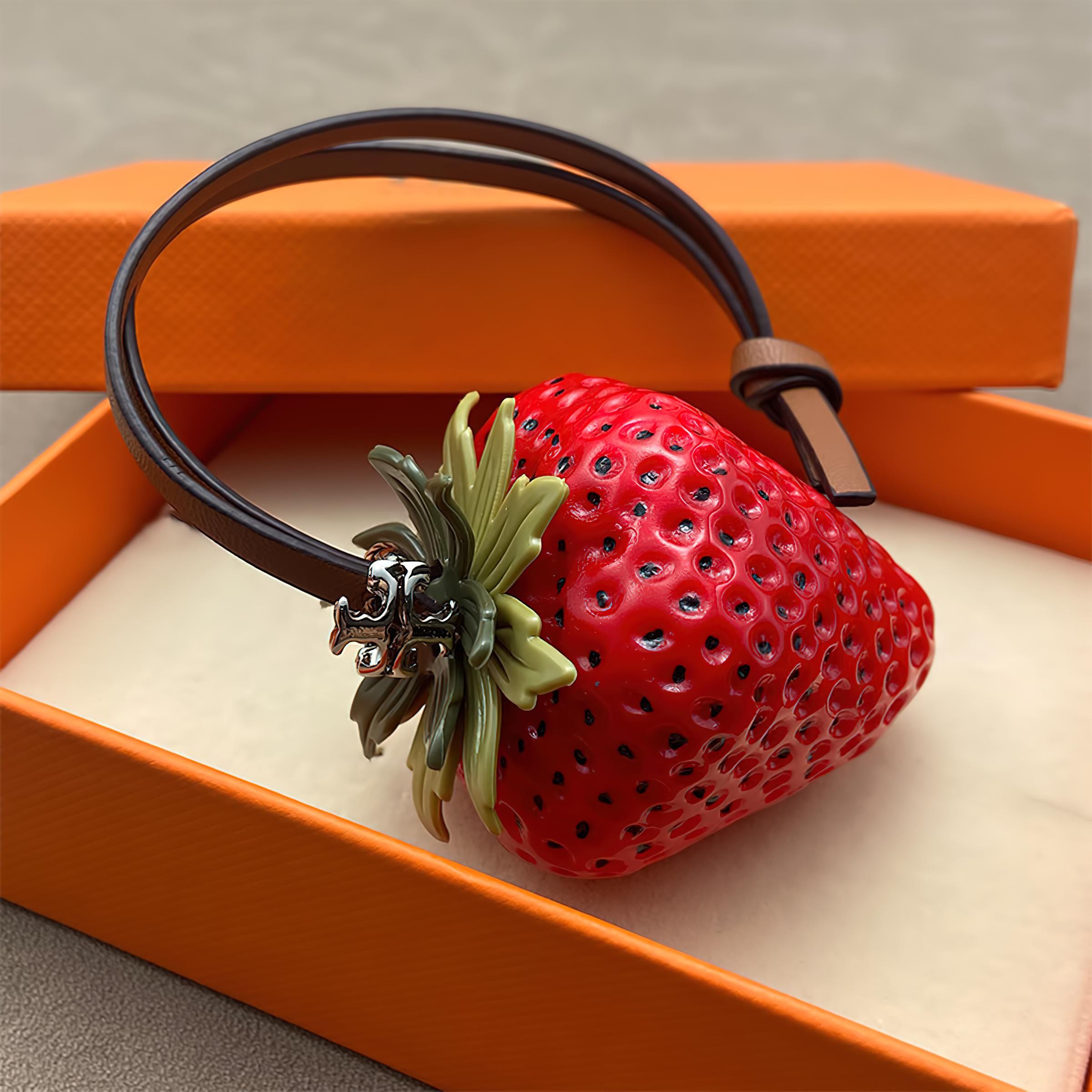 Leather fruit bag charm - Etsy 日本