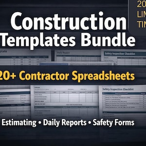 Heavy Civil Contractor Templates Bundle | Estimating, Daily Report, Safety Forms Kit