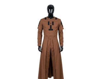 Traje de Boba Fett del Libro / Disfraz de Mandaloriano / Traje marrón de cazarrecompensas con falda kama