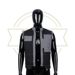 Bounty Hunter-cosplayvest | Grijze basislaag met accentpantser | Custom Mandalorian afbeelding 1