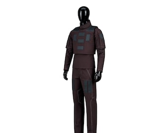 Din Djarin Brown Flight Suit | Pre-Beskar Mandalorian Cosplay | Bounty Hunter Suit & Flak Vest Star Wars