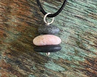 Beach stone jewelry- beach stone carin stack