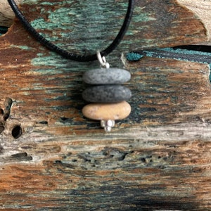 Beach stone jewelry- beach stone carin stack