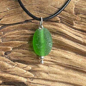 Sea glass necklace-Green sea glass