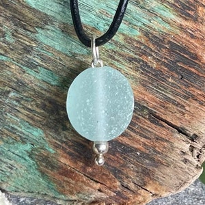 Sea glass necklace-Aqua blue sea glass