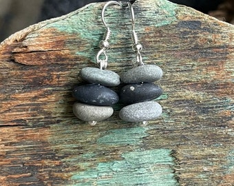 Beach stone jewelry- Light weight Beach stone earrings