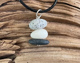 Beach stone jewelry- beach stone carin stack