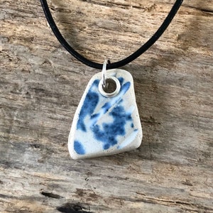 Sea glass jewelry- sea pottery necklace