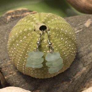 Sea glass jewelry- Aqua blue and sea foam green sea glass earrings