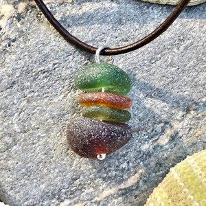Sea glass jewelry- multi colored sea glass stacked