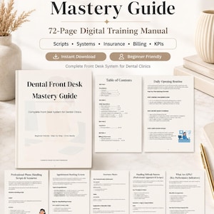 Dental Receptionist Training System | Front Desk Workflow, Scheduling, Insurance (PDF)