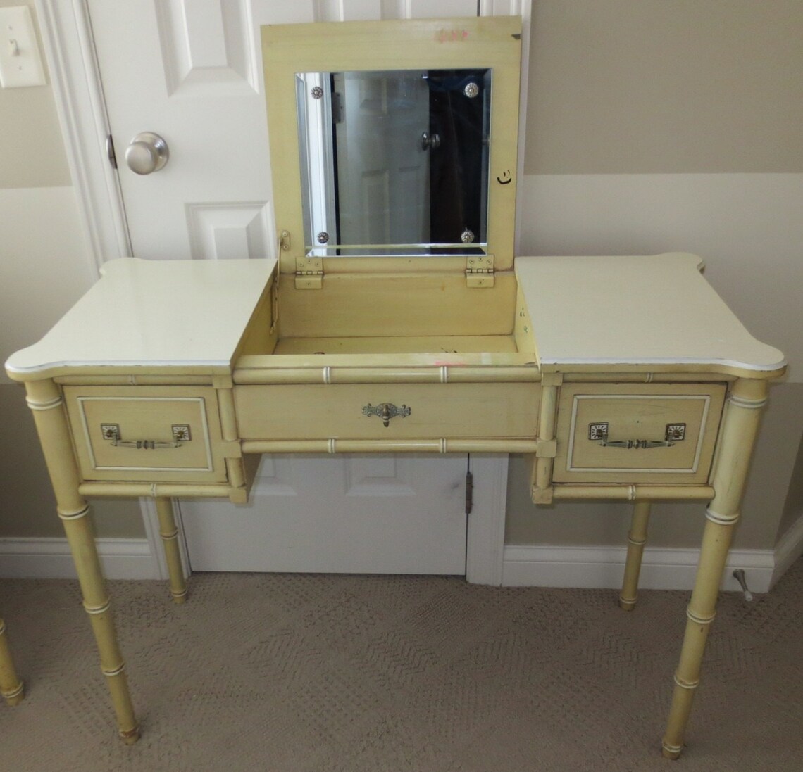 Faux bamboo vanity Henry Link Etsy