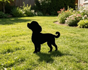 Estaca conmemorativa para jardín con diseño de Cockapoo, regalo personalizado para honrar la memoria de tu perro, estaca de metal oxidado, marcador de tumba personalizado para mascotas, decoración para exteriores.