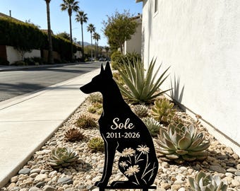 Greyhound Pet Loss Memorial Stake, Custom Name & Date Dog Grave Marker, Metal Garden Sign, Outdoor Tribute Decor