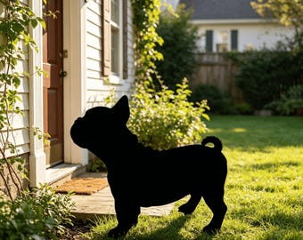 French Bulldog Memorial Garden Stake,Rusty Metal Stake Custom Text Garden Marker,Outdoor Yard Decor, Custom Dog Name Sign