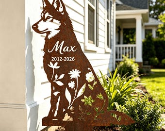 Husky Memorial Garden Stake, Personalized Siberian Husky Dog Loss Gift