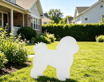 Mini Poodle Rustic Memorial Rusty Metal Stake, Outdoor Dog Grave Marker For Garden Remembrance