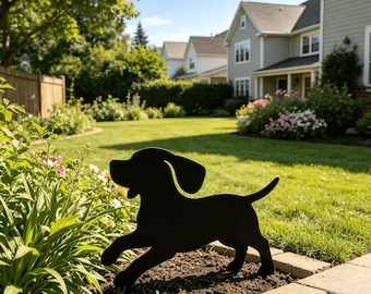Beagle Pet Memorial Stake, Personalized Dog Garden Marker, Custom Name & Date Outdoor Tribute Sign