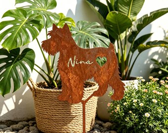 Estaca conmemorativa personalizada para perro Schnauzer, letrero metálico personalizado con el nombre de la mascota, regalo para recordar a una mascota fallecida, decoración para exteriores.