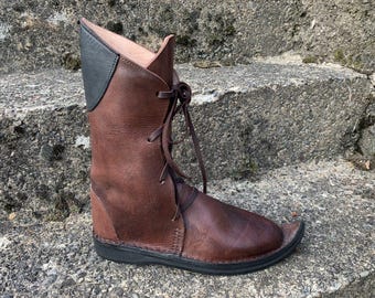 Handcrafted Medieval Leather, Renaissance Fair, Cosplay & Historical Reenactment Footwear, Handmade Medieval BOOTS