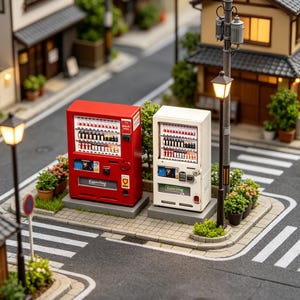 Maqueta de máquina expendedora a escala 1:64 / Máquina expendedora de bebidas en miniatura para diorama callejero