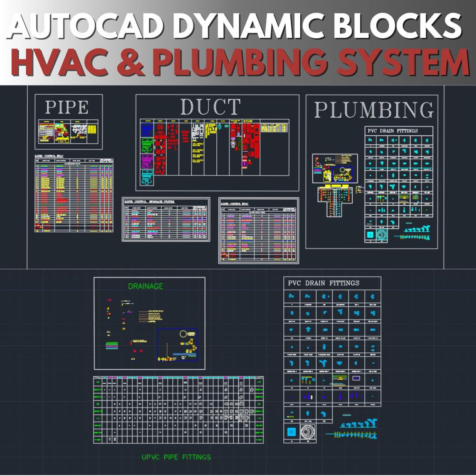 Autocad Dynamic Blocks for HVAC and Plumbing System - Etsy