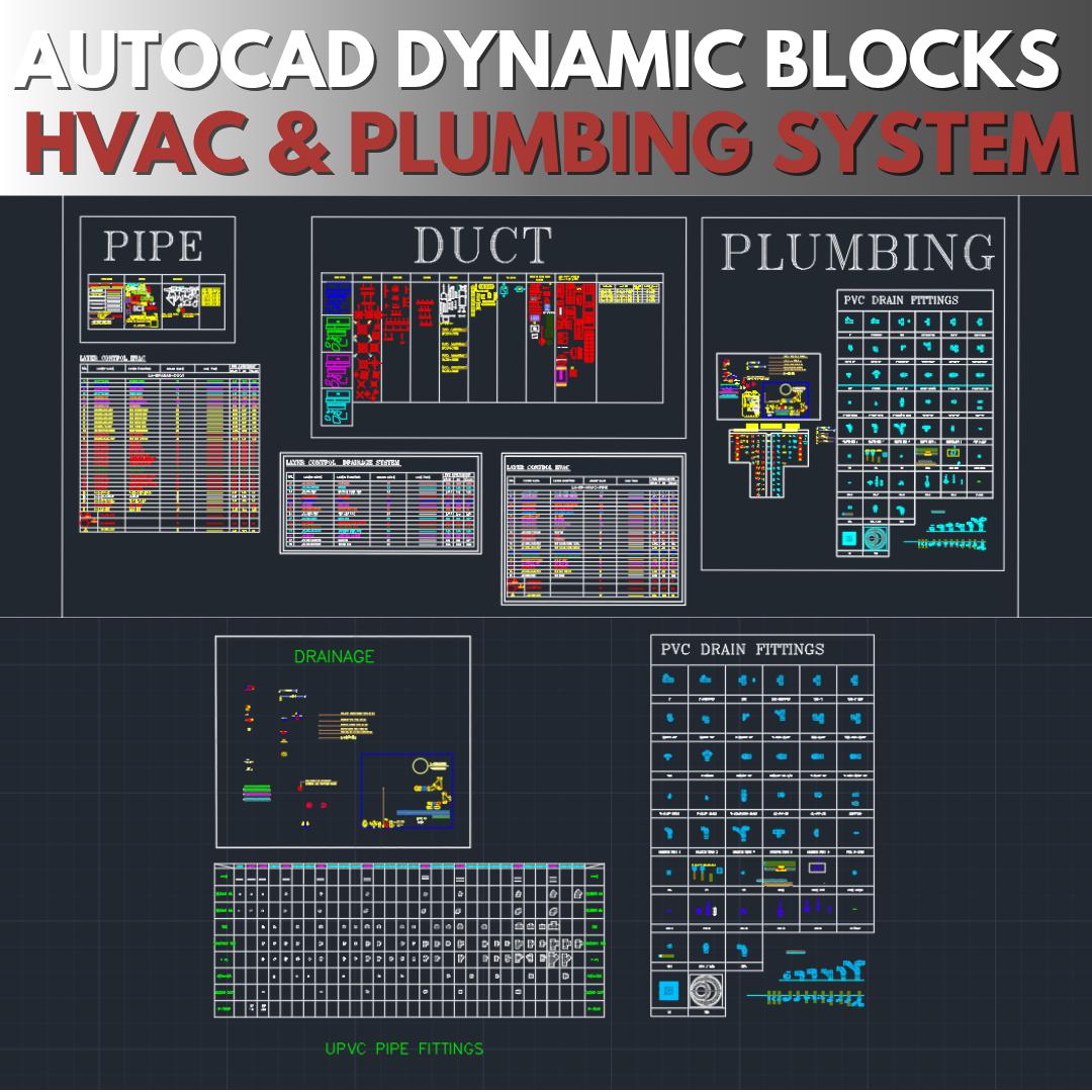 Array Dynamic Block Autocad Autocad Dynamic Blocks for HVAC and Plumbing System - Etsy