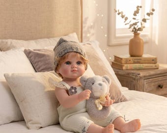 Realistic Reborn Baby Doll, 50cm Lifelike Newborn, Soft Vinyl Companion Toy
