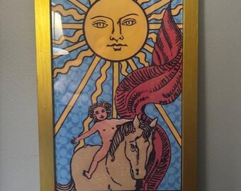 Marco de fotos de tarot con cristales