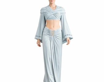 padme silk dress Padme's Lake Dress Star Wars Padme Amidala Cosplay Costume suit / M