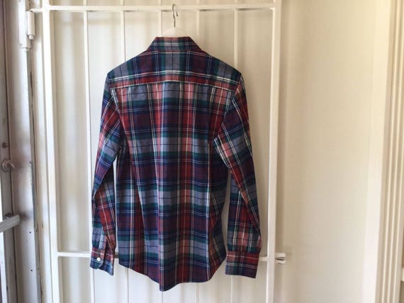 90s ROOTS Plaid Shirt Xs/s / Vintage 