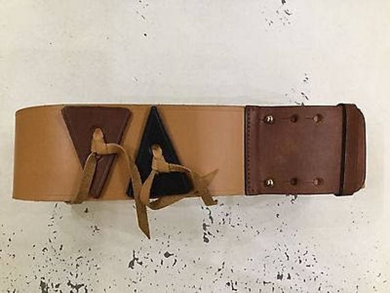 Anne Klein leather belt S / statement belt / wide