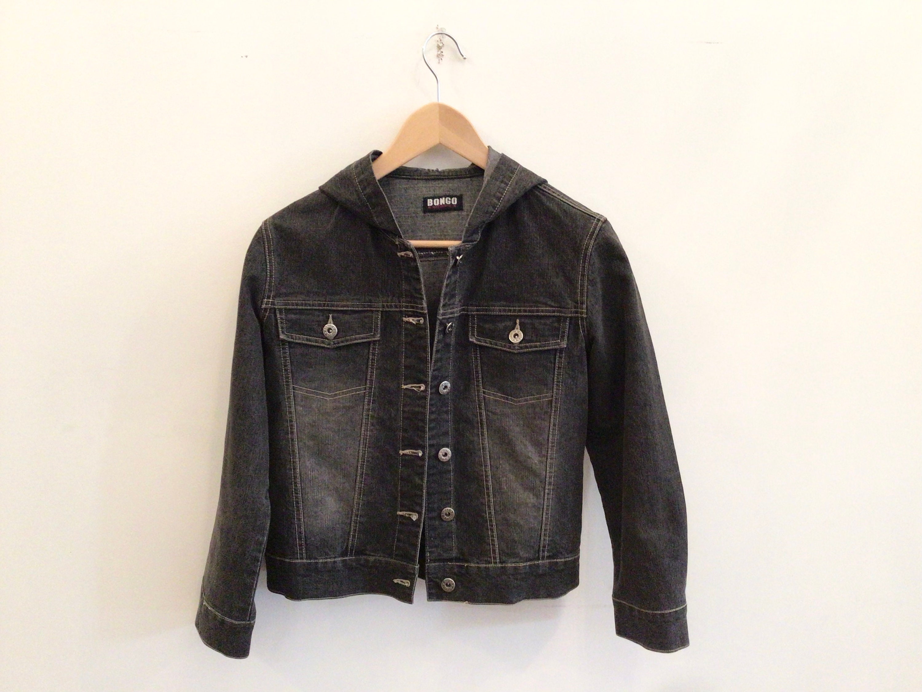 90s BONGO Black Denim Jacket S/M 