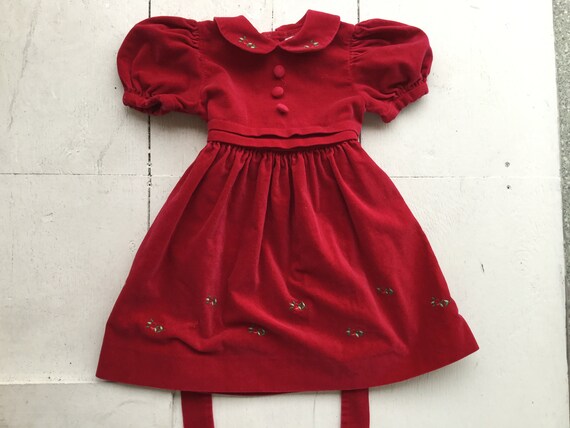 baby girl red velvet dress