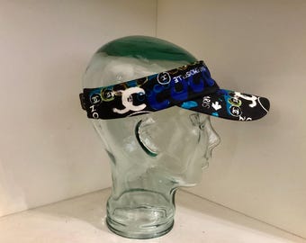 Vintage 90's CHANEL Letter Logo Black White Cotton Windows Coco