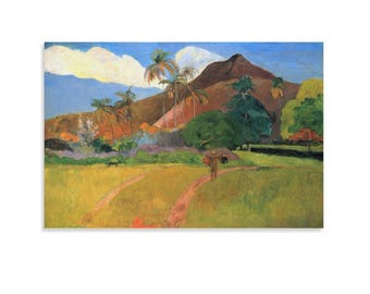 ポール・ゴーギャンのタヒチの風景プリント、ポスト印象派の熱帯絵画ポスター、鮮やかな島のウォールアート