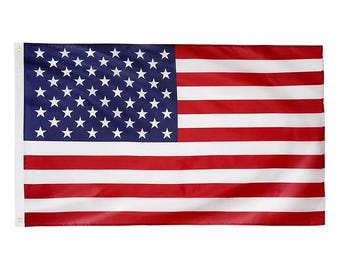 Bandera estadounidense VIBENATION USA, impresión a doble cara, poliéster 68D, 90 x 150 cm (3 x 5 pies), para interiores y exteriores con ojales de latón, para el hogar y el jardín.