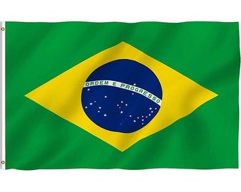 Bandera de Brasil – Poliéster Seda Impresión a doble cara 90 x 150 cm
