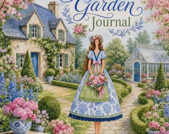 Printable Writing Diary PDF – Secret Garden | English & Italian Journal, 50+ Pages, Bookmarks and Tags, 3 PDF Files
