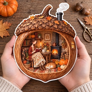 Printable Autumn Dioramas, 20 Fall Childas Paper Doll Scenes, Cottagecore PNG JPG PDF, Junk Journal & Scrapbook Kit
