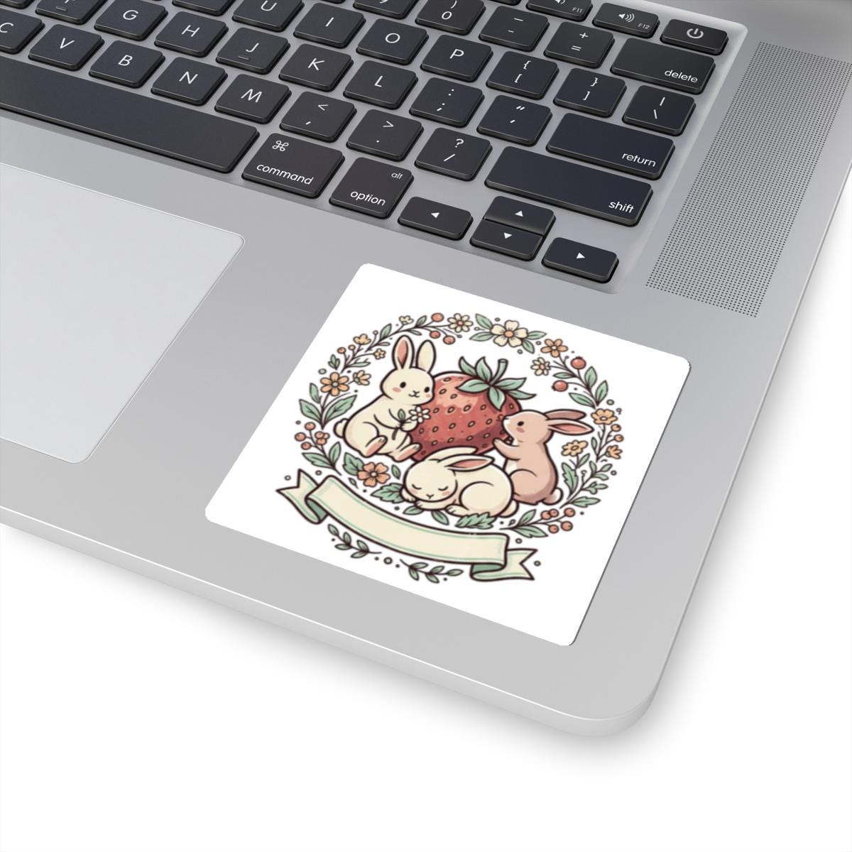 Strawberry Bunny Sticker - Floral Rabbits - Etsy