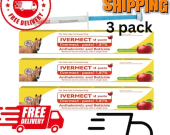 3 pack New In Box Paste Horse Dewormer Apple Flavor
