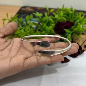 Unique Sterling Silver Bangle, 925 Silver Statement Bangle, Handmade Minimalist Cuff Bracelet, Elegant Stackable Bangle, Gift for Her