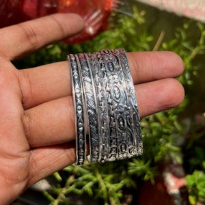 Handmade Sterling Silver Stackable Bangle Set - 7 Piece