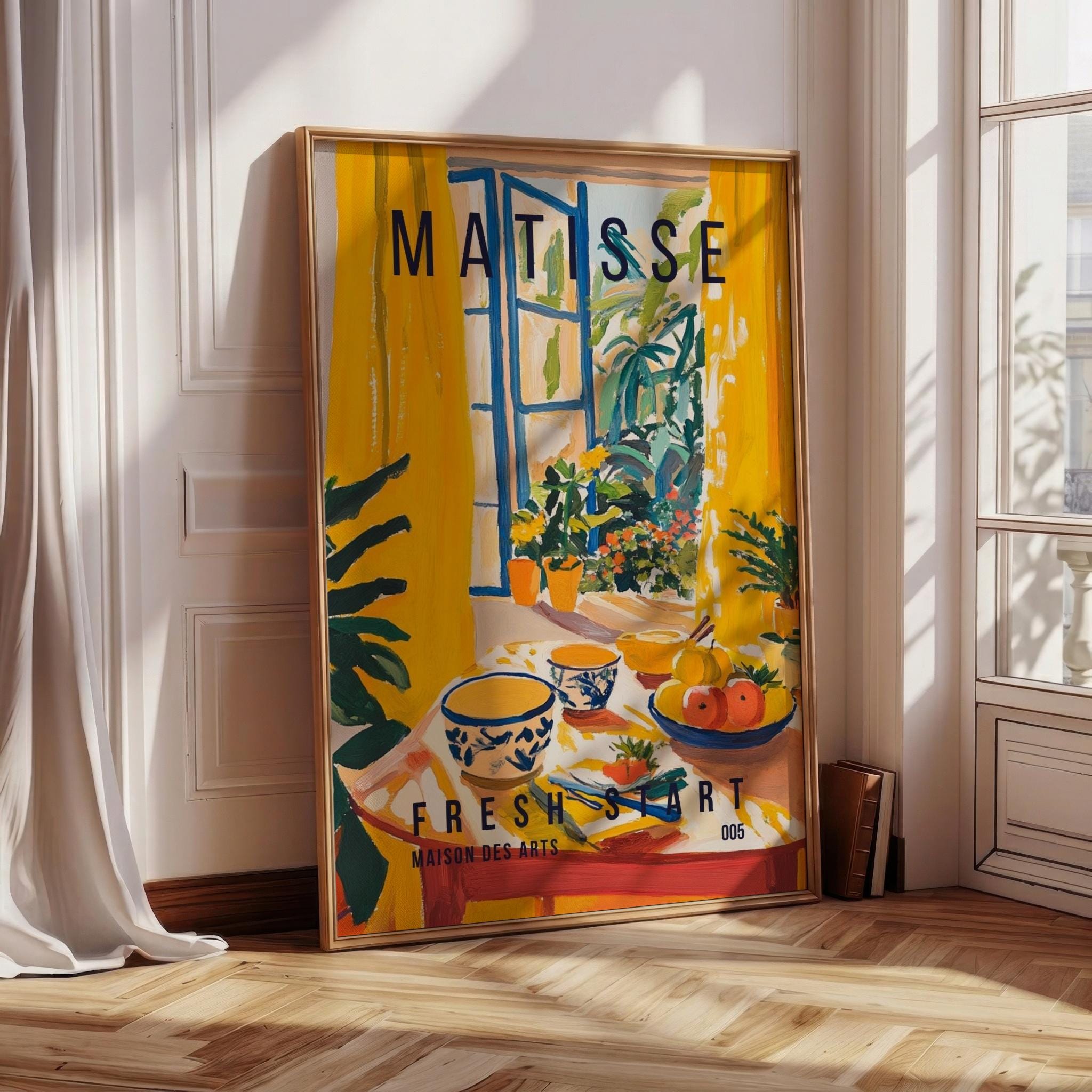 Matisse Kitchen Henri Matisse Kitchen Art Print, Yellow Room Wall Poster, Fruit Still ...