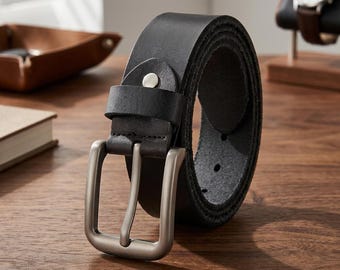 Cinturón de cuero para hombre, ideal para vaqueros y uso diario, cinturón ajustable de piel de vacuno estilo western, regalo para él.